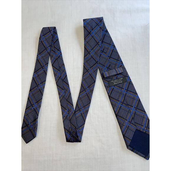 The Men’s Store Bloomingdale’s Men’s Dress Tie Size 56” Blue Striped Silk Italy - Picture 10 of 12
